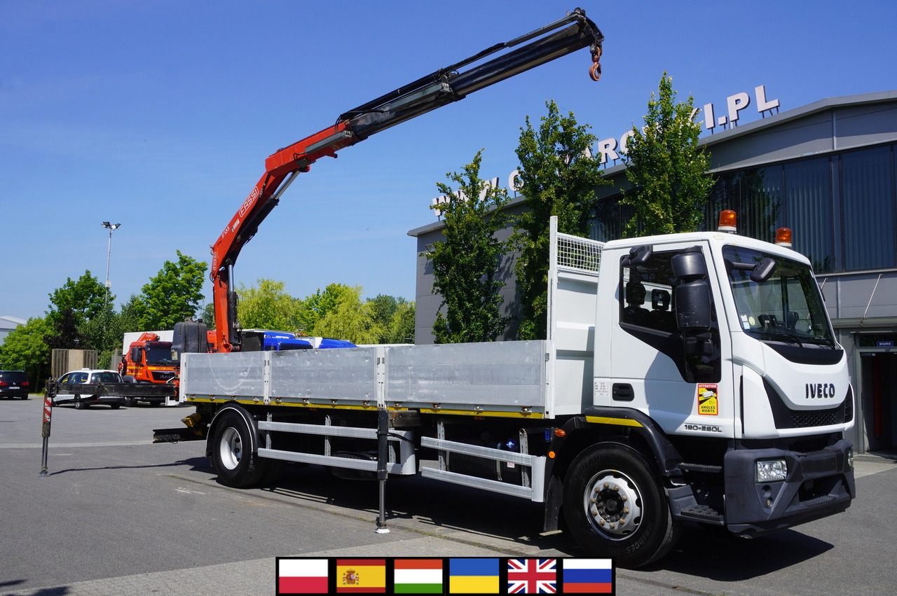 IVECO EUROCARGO 190-280L / FASSI F135A / 8 M / Lift cap. 5580 kg - Bortu kravas automašīna/ Platforma, Kravas auto ar manipulatoru: foto 1 IVECO EUROCARGO 190-280L / FASSI F135A / 8 M / Lift cap. 5580 kg - Bortu kravas automašīna/ Platforma, Kravas auto ar manipulatoru: foto 1