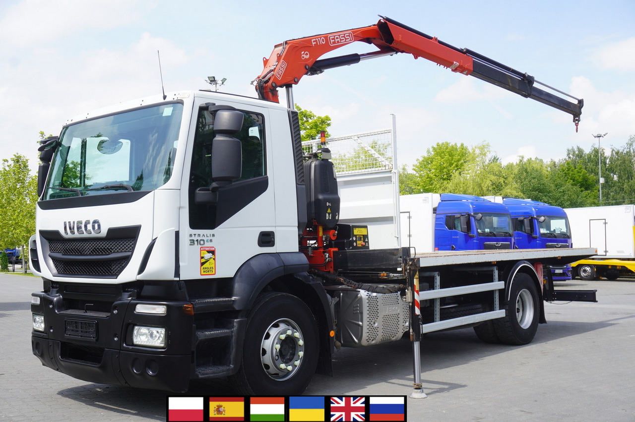 IVECO STRALIS 310 E6 / FASSI F110B / 630 MTH! / 4 t lift cap. / 19 t - Bortu kravas automašīna/ Platforma, Kravas auto ar manipulatoru: foto 1 IVECO STRALIS 310 E6 / FASSI F110B / 630 MTH! / 4 t lift cap. / 19 t - Bortu kravas automašīna/ Platforma, Kravas auto ar manipulatoru: foto 1