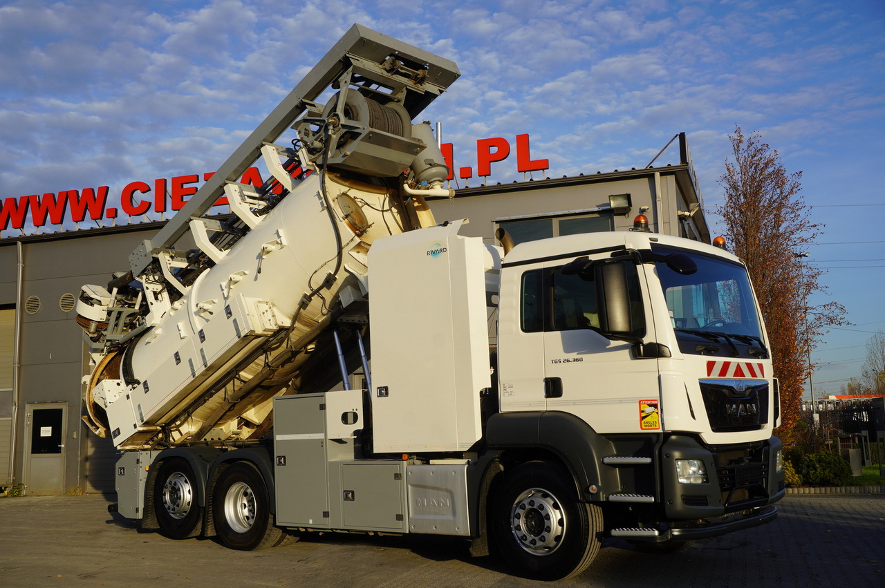 MAN TGS 26.360 E6 / RIVARD sewage cleaner 18 m3 / 180 tho. km / steering axle / 2 units - Asenizācijas mašīna: foto 1 MAN TGS 26.360 E6 / RIVARD sewage cleaner 18 m3 / 180 tho. km / steering axle / 2 units - Asenizācijas mašīna: foto 1