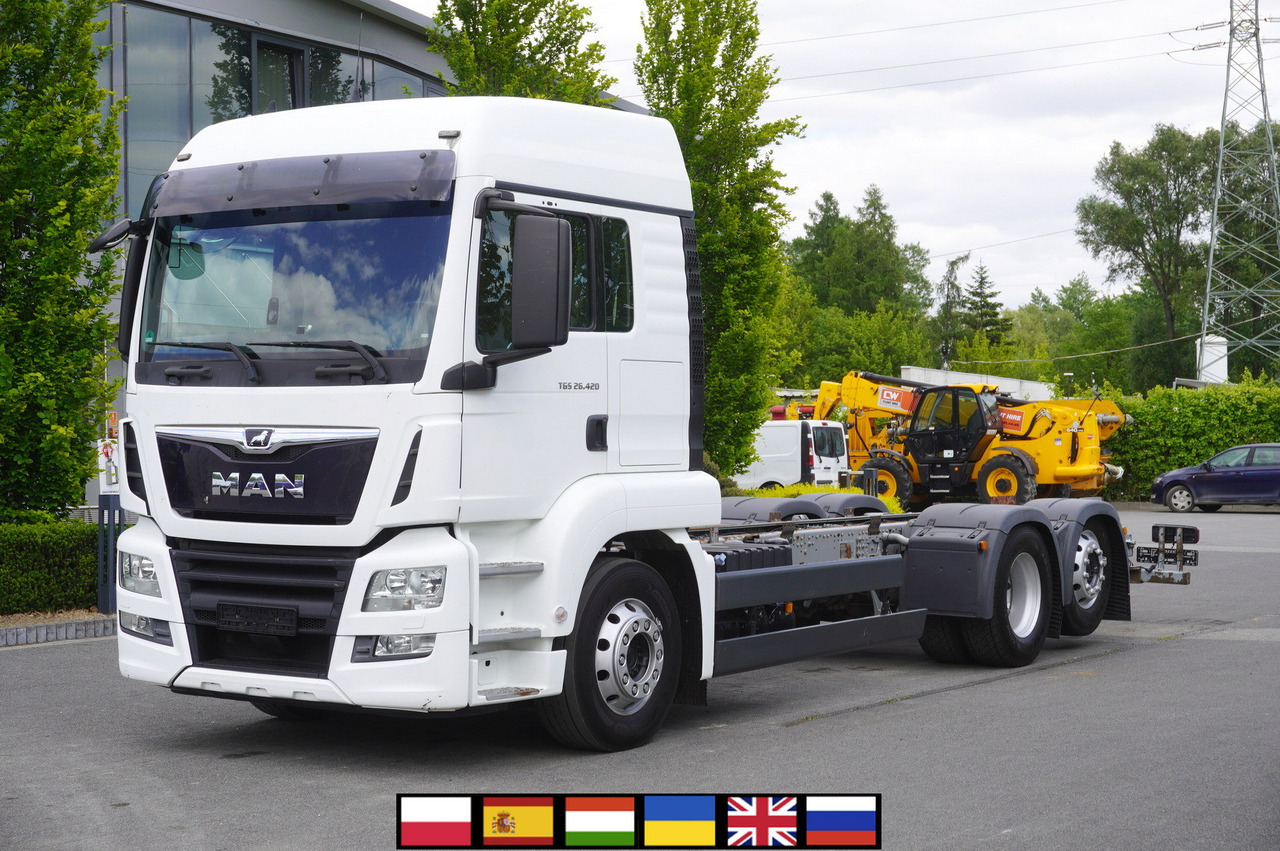 MAN TGS 26.420 / 7.5 m chassis / 14.5 t load cap. / Sleeping cab - Šasija kravas automašīna: foto 1 MAN TGS 26.420 / 7.5 m chassis / 14.5 t load cap. / Sleeping cab - Šasija kravas automašīna: foto 1