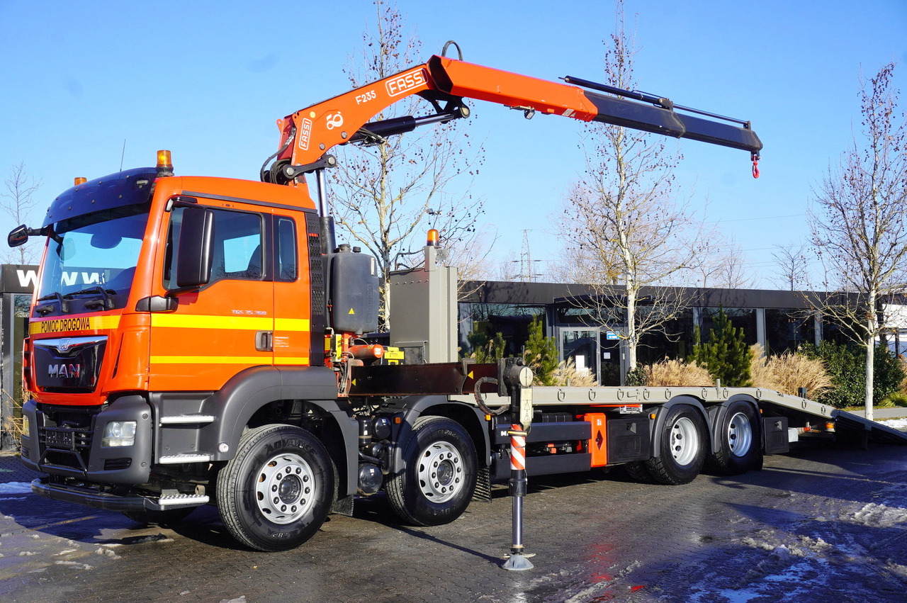 MAN TGS 35.360 E6 8×2 / HDS Fassi F235A 6500 kg / Tow truck - Auto evakuators, Kravas auto ar manipulatoru: foto 1 MAN TGS 35.360 E6 8×2 / HDS Fassi F235A 6500 kg / Tow truck - Auto evakuators, Kravas auto ar manipulatoru: foto 1