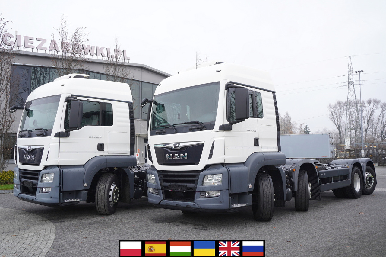 MAN TGS 35.420 8×2 / Chassis 6.4 m / 3 steered axles / 2 units - Šasija kravas automašīna: foto 1 MAN TGS 35.420 8×2 / Chassis 6.4 m / 3 steered axles / 2 units - Šasija kravas automašīna: foto 1