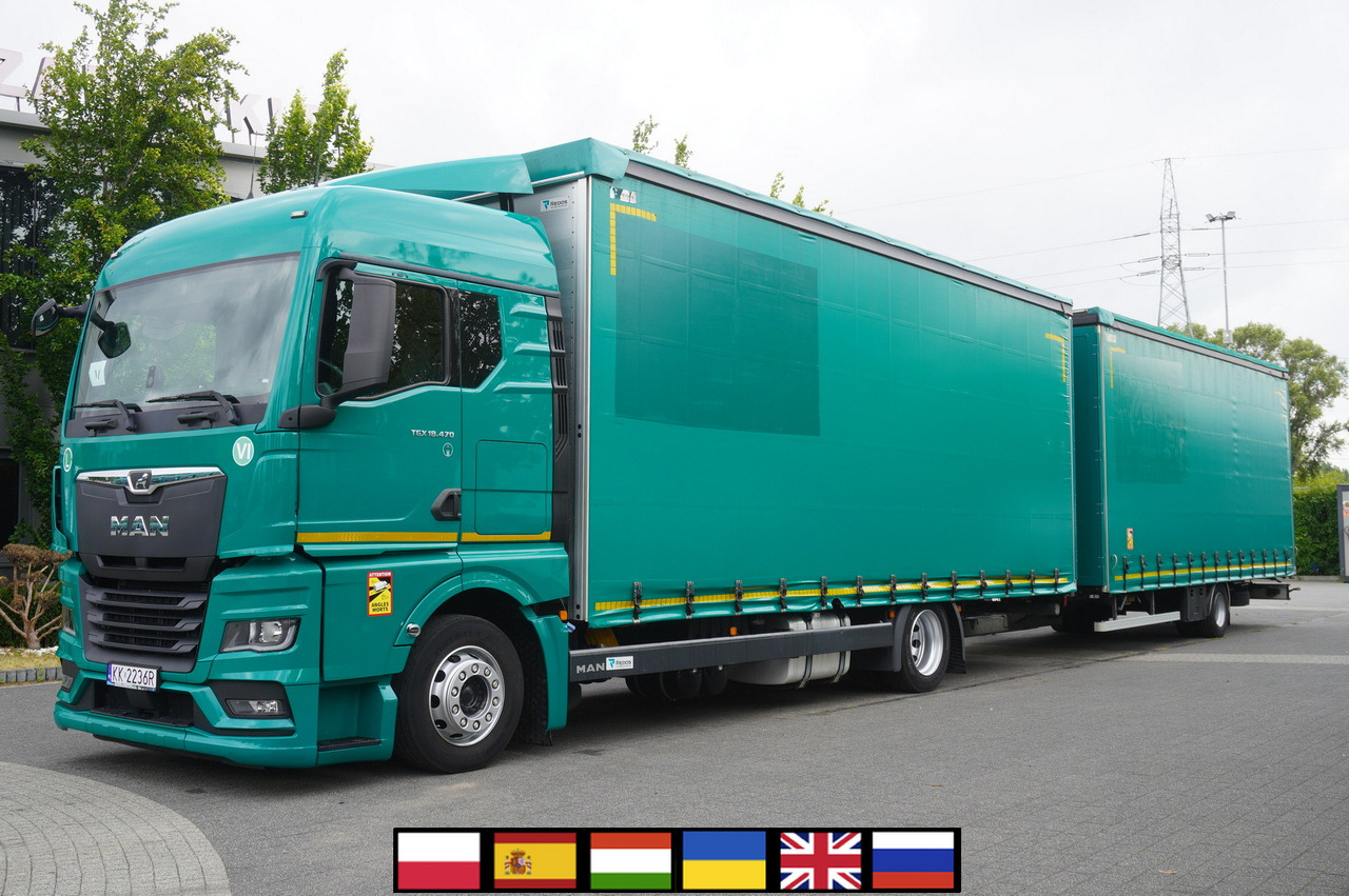 MAN TGX 18.470 / Trailer 19 EPAL / Curtainsider 19 EPAL / 2022 / Retarder / 15 units - Kravas automašīna ar tentu: foto 1 MAN TGX 18.470 / Trailer 19 EPAL / Curtainsider 19 EPAL / 2022 / Retarder / 15 units - Kravas automašīna ar tentu: foto 1