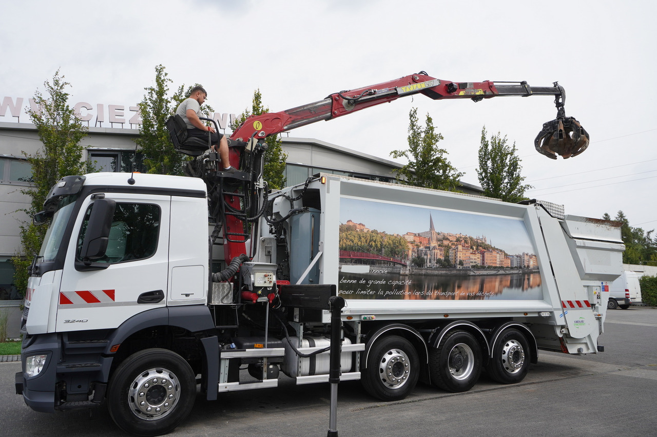 MERCEDES-BENZ Antos 3240 8x2 / Tajfun 5T crane / Farid Industries garbage truck/ 3 steered axles - Atkritumu vedējs: foto 1 MERCEDES-BENZ Antos 3240 8x2 / Tajfun 5T crane / Farid Industries garbage truck/ 3 steered axles - Atkritumu vedējs: foto 1