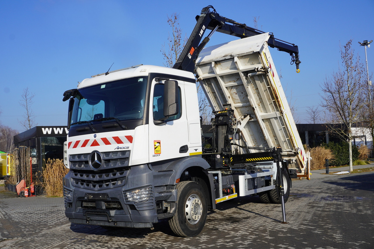 MERCEDES-BENZ Arocs 1833 / 87,000 km!!! / Hds HIAB X-DUO 128 B-2 / three-sided tipper - Bortu kravas automašīna/ Platforma, Kravas auto ar manipulatoru: foto 1 MERCEDES-BENZ Arocs 1833 / 87,000 km!!! / Hds HIAB X-DUO 128 B-2 / three-sided tipper - Bortu kravas automašīna/ Platforma, Kravas auto ar manipulatoru: foto 1