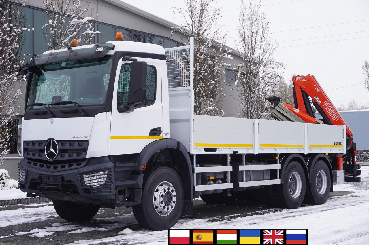 MERCEDES-BENZ Arocs 2633 flatbed truck / Crane FASSI F155A.0.23 / REMOTE CONTROL / 230,000 km - Kravas auto ar manipulatoru: foto 1 MERCEDES-BENZ Arocs 2633 flatbed truck / Crane FASSI F155A.0.23 / REMOTE CONTROL / 230,000 km - Kravas auto ar manipulatoru: foto 1