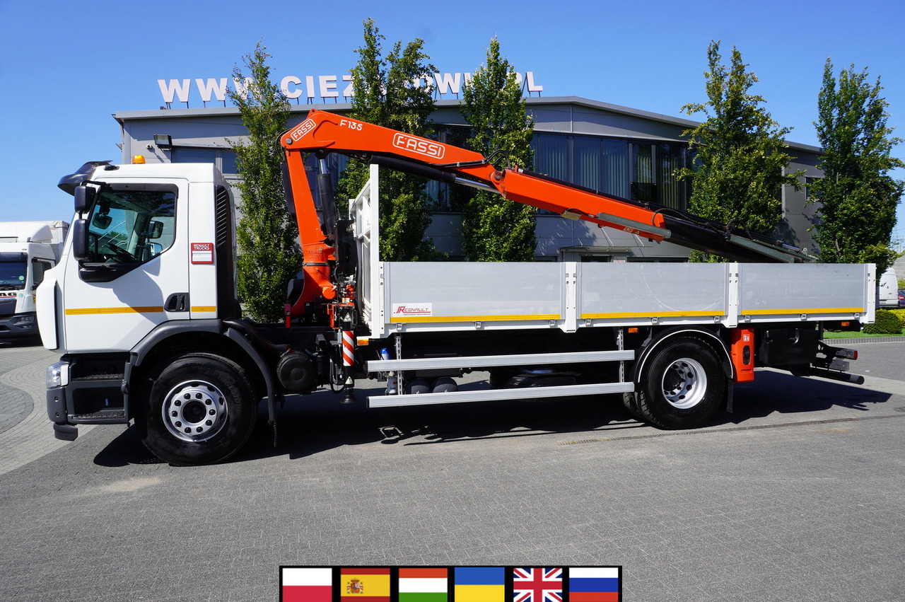 RENAULT C280 DTI 8 / FASSI crane 5.6 T / range 8 m / Flatbed 15 EPAL - Bortu kravas automašīna/ Platforma, Kravas auto ar manipulatoru: foto 1 RENAULT C280 DTI 8 / FASSI crane 5.6 T / range 8 m / Flatbed 15 EPAL - Bortu kravas automašīna/ Platforma, Kravas auto ar manipulatoru: foto 1
