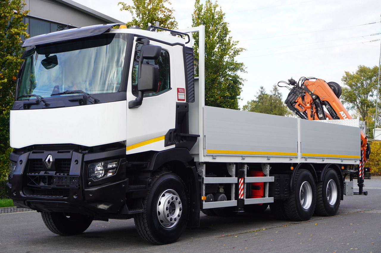 RENAULT C380 Comfort 6x4 / Atlas 172.3E crane / Range 12.3 m / capacity 6.1 t / Flatbed 17 EPAL - Bortu kravas automašīna/ Platforma, Kravas auto ar manipulatoru: foto 2 RENAULT C380 Comfort 6x4 / Atlas 172.3E crane / Range 12.3 m / capacity 6.1 t / Flatbed 17 EPAL - Bortu kravas automašīna/ Platforma, Kravas auto ar manipulatoru: foto 2