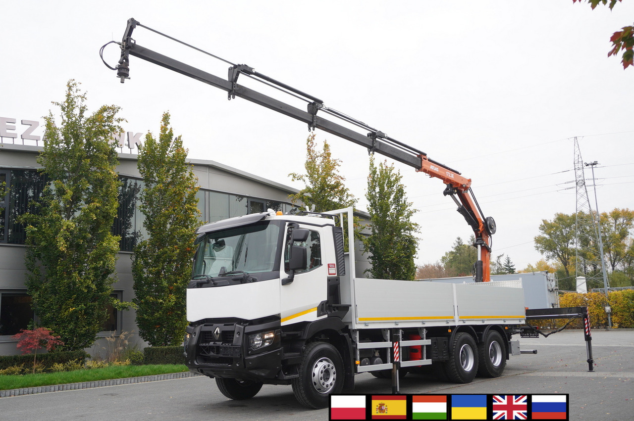 RENAULT C380 Comfort 6x4 / Atlas 172.3E crane / Range 12.3 m / capacity 6.1 t / Flatbed 17 EPAL - Kravas auto ar manipulatoru: foto 1 RENAULT C380 Comfort 6x4 / Atlas 172.3E crane / Range 12.3 m / capacity 6.1 t / Flatbed 17 EPAL - Kravas auto ar manipulatoru: foto 1