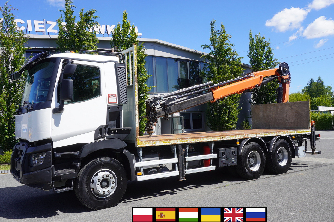 RENAULT C380 Comfort 6x4 / Atlas 6.1 T crane / range 12.3 m - Bortu kravas automašīna/ Platforma, Kravas auto ar manipulatoru: foto 1 RENAULT C380 Comfort 6x4 / Atlas 6.1 T crane / range 12.3 m - Bortu kravas automašīna/ Platforma, Kravas auto ar manipulatoru: foto 1