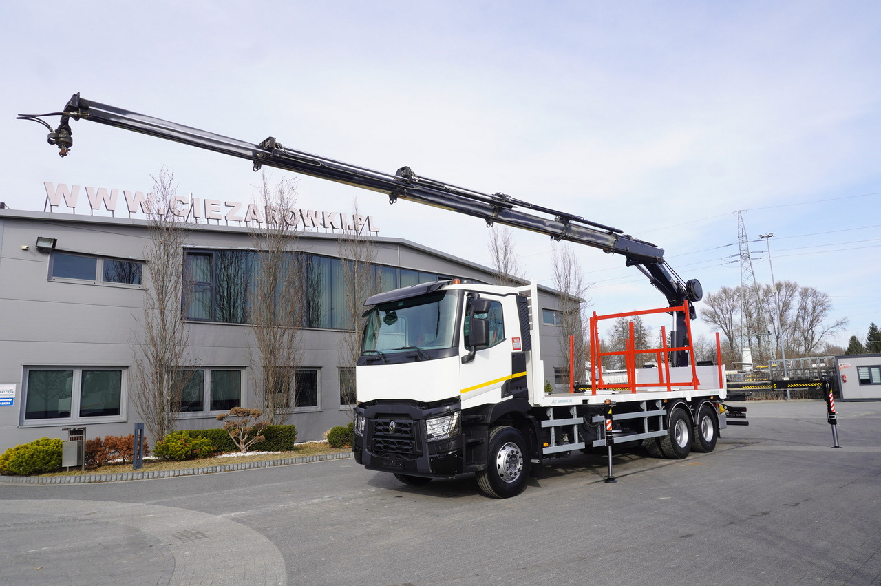 RENAULT C430 / HIAB 244 EP-5 HIDUO crane 8400 kg 15 m / Platform with stanchions - Kravas auto ar manipulatoru: foto 2 RENAULT C430 / HIAB 244 EP-5 HIDUO crane 8400 kg 15 m / Platform with stanchions - Kravas auto ar manipulatoru: foto 2
