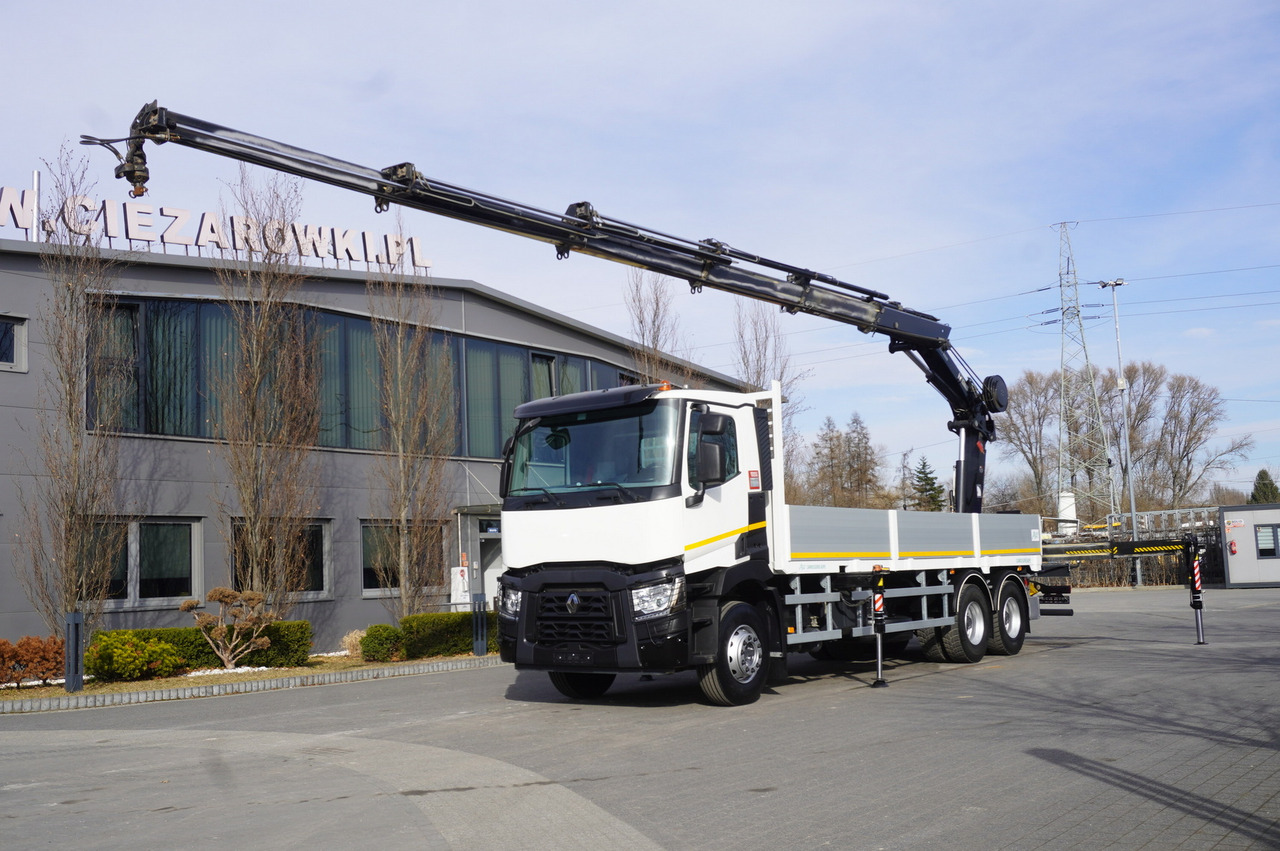 RENAULT C430 / HIAB 244 EP-5 HIDUO crane 8400 kg 15 m / Platform with stanchions - Kravas auto ar manipulatoru: foto 1 RENAULT C430 / HIAB 244 EP-5 HIDUO crane 8400 kg 15 m / Platform with stanchions - Kravas auto ar manipulatoru: foto 1