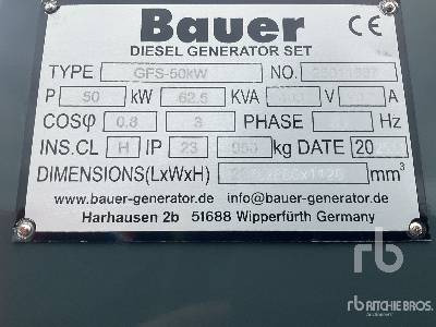BAUER GENERATOREN GFS-50 ATS 62.5 kVA (Unused) - Elektroģenerators: foto 5 BAUER GENERATOREN GFS-50 ATS 62.5 kVA (Unused) - Elektroģenerators: foto 5