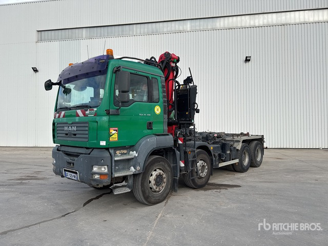 2006 MAN TGA 35.350 8x4 Camion Ampliroll Grue Palfi ... Roll-Off Truck - Pacēlājs ar āķi, Kravas auto ar manipulatoru: foto 1 2006 MAN TGA 35.350 8x4 Camion Ampliroll Grue Palfi ... Roll-Off Truck - Pacēlājs ar āķi, Kravas auto ar manipulatoru: foto 1
