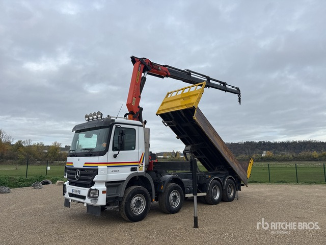 2006 Mercedes-Benz Actros 4154 2006 Palfinger PK27002 8500 kg ... Dump Truck with Crane - Kravas automašīna pašizgāzējs: foto 1 2006 Mercedes-Benz Actros 4154 2006 Palfinger PK27002 8500 kg ... Dump Truck with Crane - Kravas automašīna pašizgāzējs: foto 1