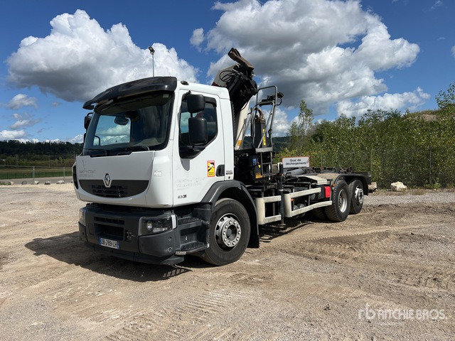 2013 Renault Premium Lander 430DXi 6x2 Camion Ampliroll Avec Grue ... Roll-Off Truck - Pacēlājs ar āķi: foto 2 2013 Renault Premium Lander 430DXi 6x2 Camion Ampliroll Avec Grue ... Roll-Off Truck - Pacēlājs ar āķi: foto 2