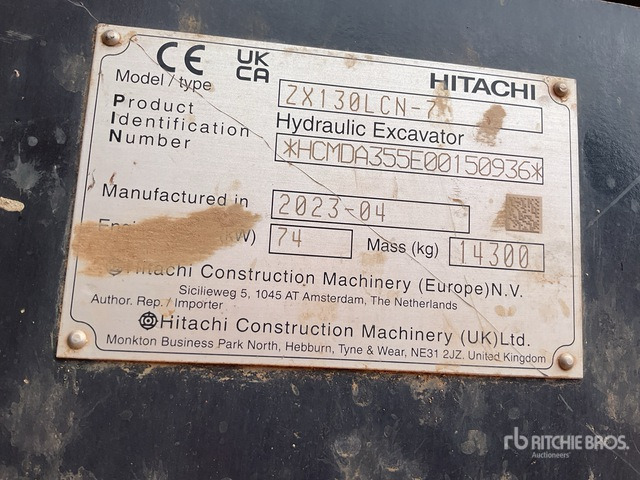 2023 Hitachi ZX130LCN-7 Tracked Excavator - Kāpurķēžu ekskavators: foto 2 2023 Hitachi ZX130LCN-7 Tracked Excavator - Kāpurķēžu ekskavators: foto 2
