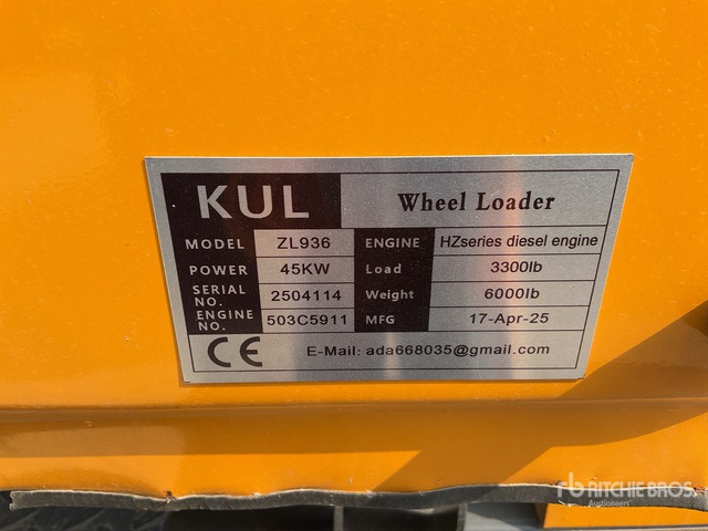 2025 KUL ZL936 (Unused) Wheel Loader - Riteņu iekrāvējs: foto 2 2025 KUL ZL936 (Unused) Wheel Loader - Riteņu iekrāvējs: foto 2
