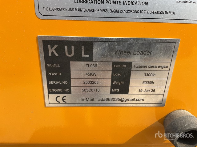2025 KUL ZL936 (Unused) Wheel Loader - Riteņu iekrāvējs: foto 2 2025 KUL ZL936 (Unused) Wheel Loader - Riteņu iekrāvējs: foto 2