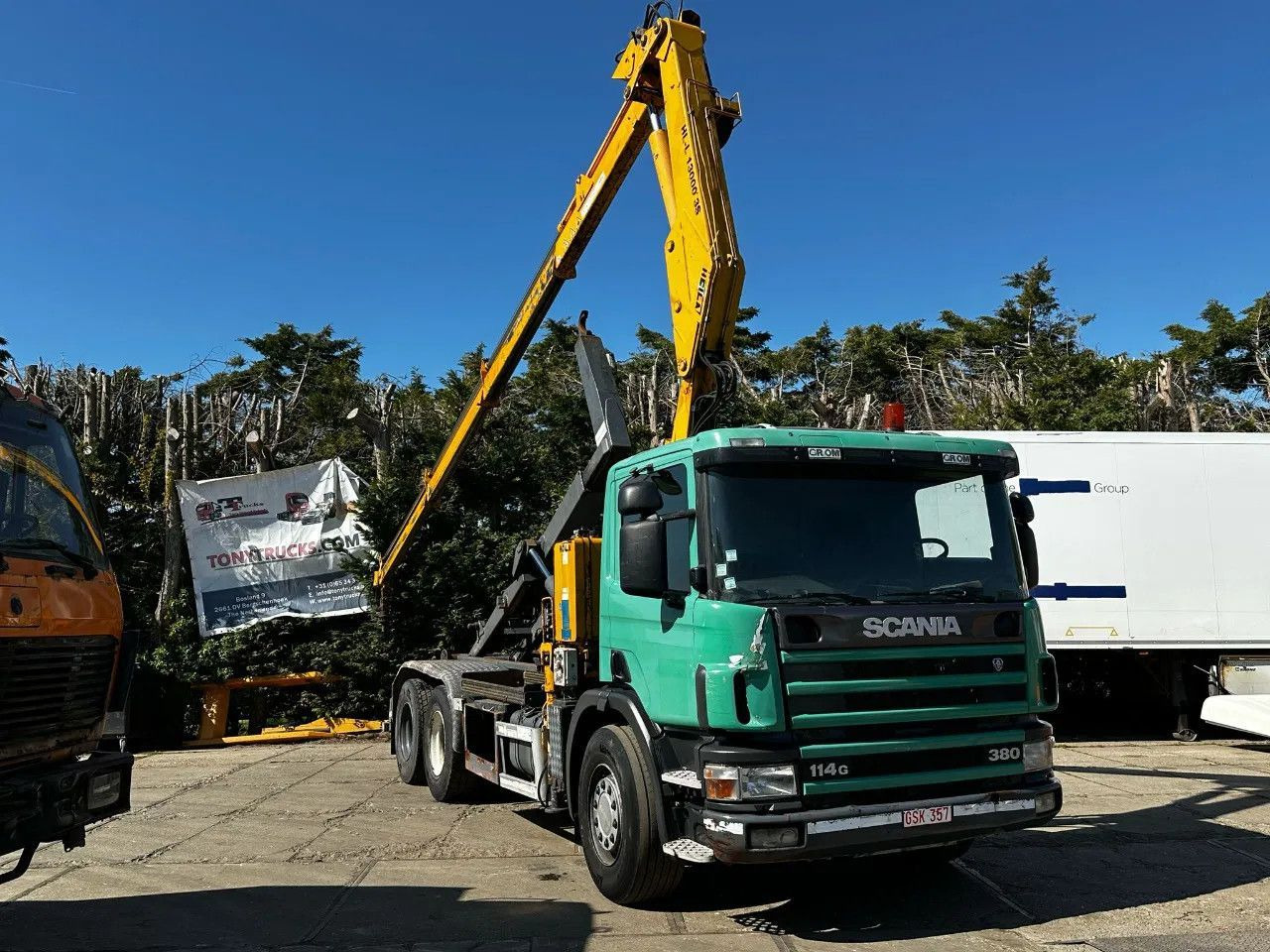 Scania P114-380 6X2 Ampirol + Heila 13000 5T Crane Manu - Konteineru vedējs/ Kravas automašīna ar noņemamā virsbūve: foto 1 Scania P114-380 6X2 Ampirol + Heila 13000 5T Crane Manu - Konteineru vedējs/ Kravas automašīna ar noņemamā virsbūve: foto 1