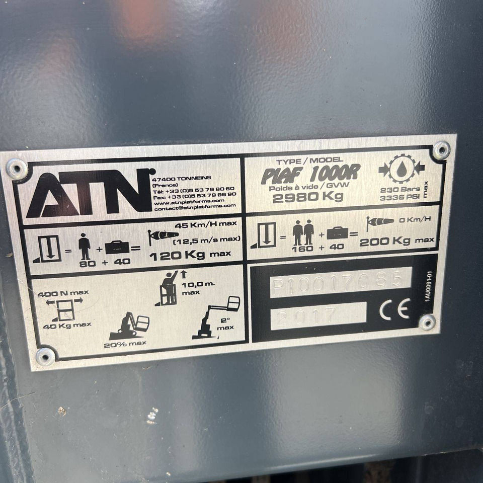 Torņa pacēlājs ATN Piaf 1000R: foto 15 Torņa pacēlājs ATN Piaf 1000R: foto 15