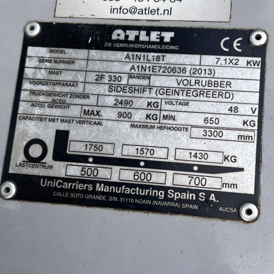 Elektroiekrāvējs Atlet ET18 (A1N1): foto 16 Elektroiekrāvējs Atlet ET18 (A1N1): foto 16