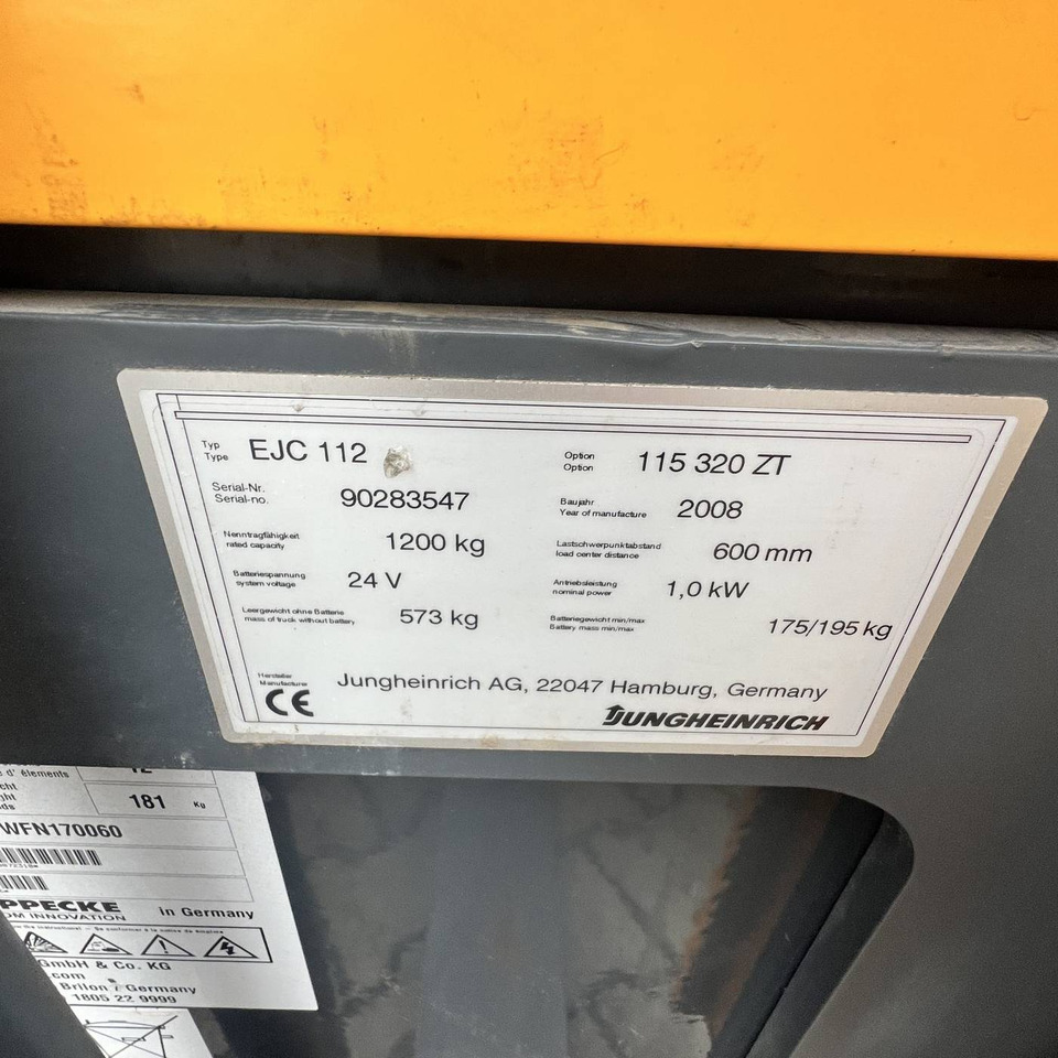 Jungheinrich EJC112 līzingu Jungheinrich EJC112: foto 11 Jungheinrich EJC112 līzingu Jungheinrich EJC112: foto 11