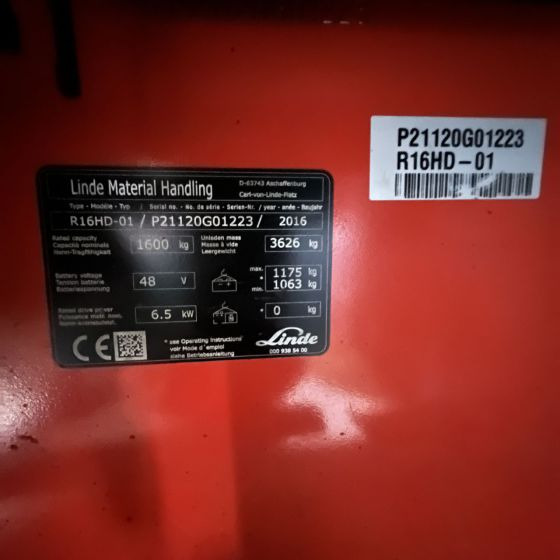 Linde R16HD (1120) - Bīdmasta krautņotājs: foto 2 Linde R16HD (1120) - Bīdmasta krautņotājs: foto 2