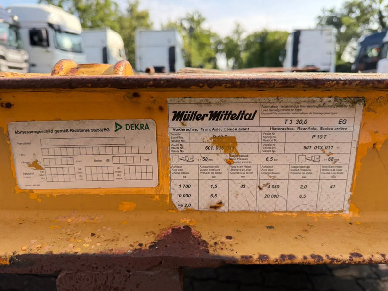 Puspiekabe zema profila platforma Müller-Mitteltal T3 Kompakt Dieplader Hydraulische borden Bladvering Landbouwkenteken: foto 10 Puspiekabe zema profila platforma Müller-Mitteltal T3 Kompakt Dieplader Hydraulische borden Bladvering Landbouwkenteken: foto 10