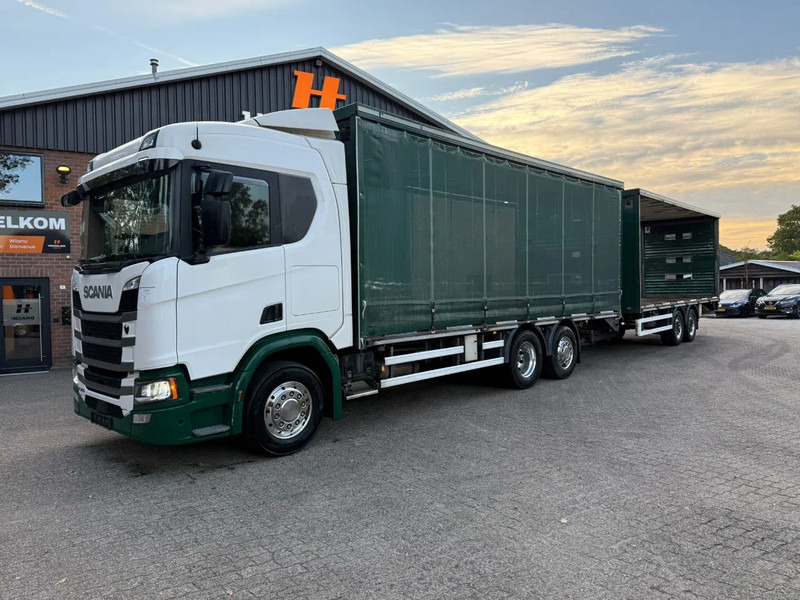 Kravas automašīna ar tentu Scania R500 NGS 6X2 Retarder Stuuras 551.670KM! Schuifzeilen Combi Hefdak: foto 1