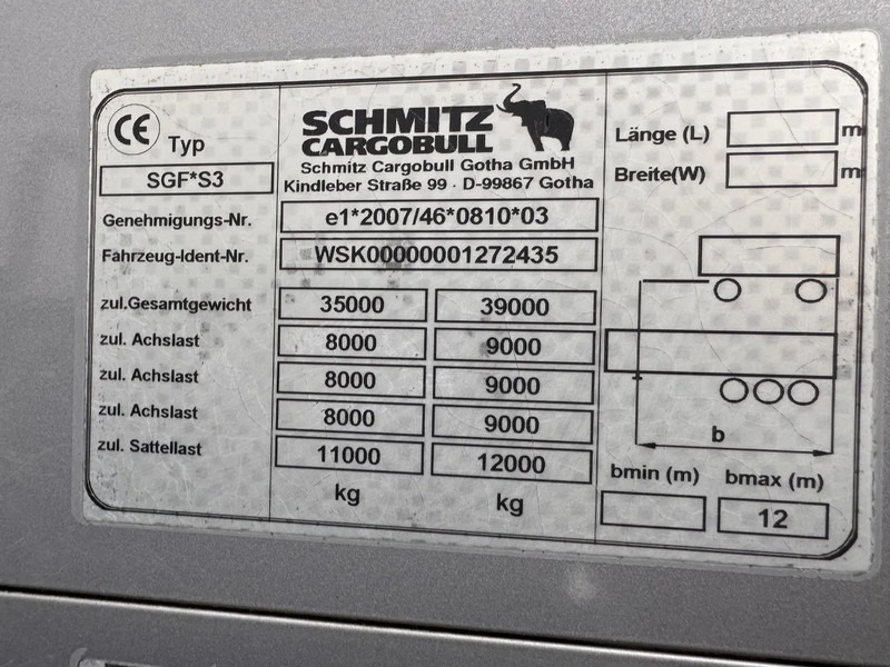 Puspiekabe kustīgās grīdas Schmitz Cargobull SGF*S3 92m3 Cargo floor Liftachse: foto 15