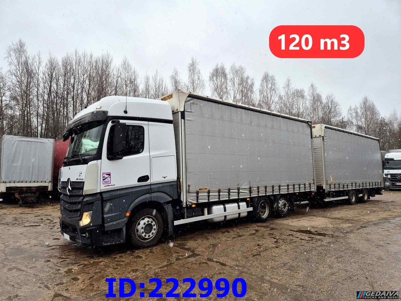MERCEDES-BENZ Actros 2542 6x2 Euro6 + Wielton trailer - Kravas automašīna ar tentu: foto 1 MERCEDES-BENZ Actros 2542 6x2 Euro6 + Wielton trailer - Kravas automašīna ar tentu: foto 1