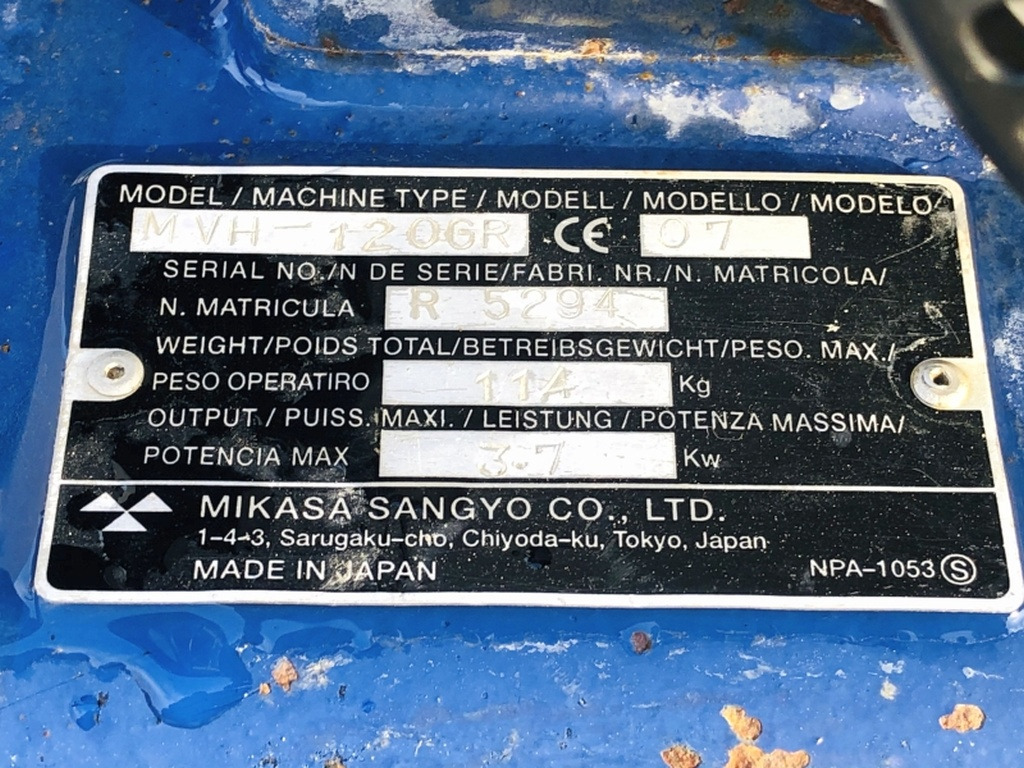 Diverses MIKASA MVH 120 GR (3932) - Vibrobliete: foto 3 Diverses MIKASA MVH 120 GR (3932) - Vibrobliete: foto 3