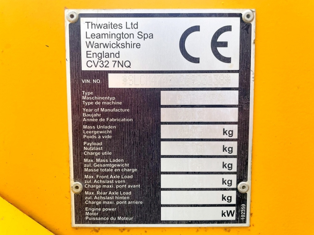 Thwaites Mach 474 (3999) - Mini pašizgāzējs: foto 3 Thwaites Mach 474 (3999) - Mini pašizgāzējs: foto 3