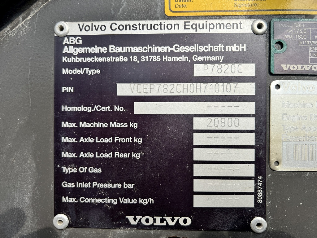 Asfalta klājējs Volvo ABG P 7820 C (111649): foto 10