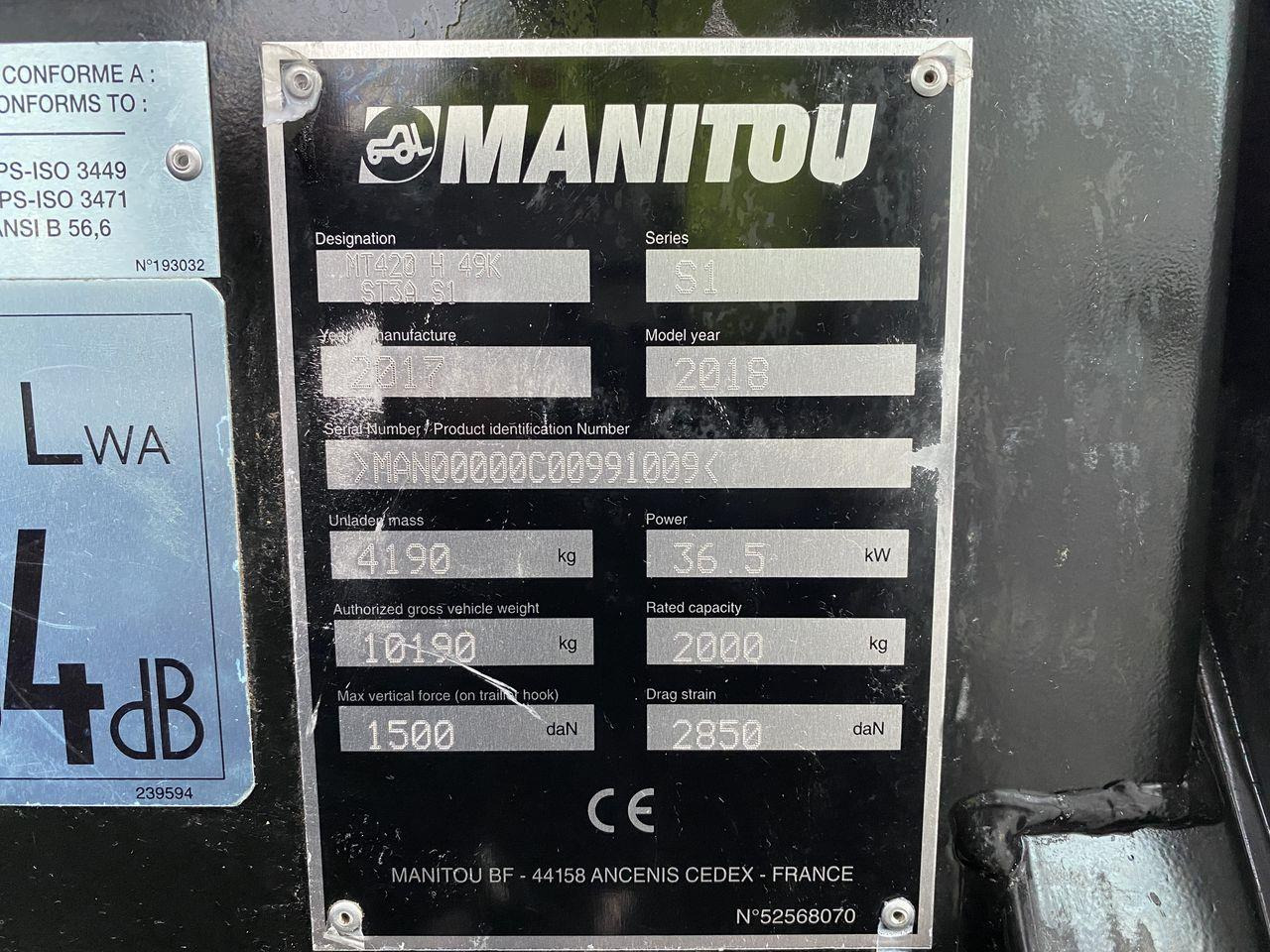 Teleskopiskais iekrāvējs Manitou MT420H Comfort: foto 10 Teleskopiskais iekrāvējs Manitou MT420H Comfort: foto 10