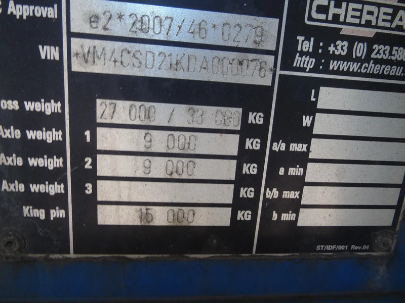 Puspiekabe slēgtā virsbūve Chereau ROLLERS + 2 AXLE: foto 18