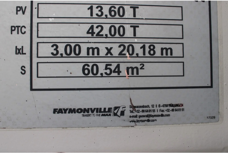Puspiekabe zema profila platforma Faymonville extentadable 20m + disconnectable front + 42000kg + 2x in stock+remote: foto 8