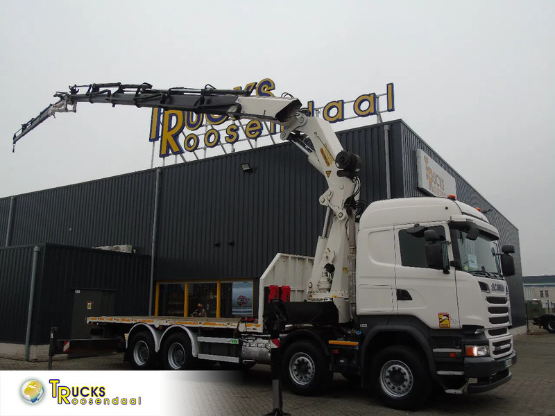 Scania R 520 V8 + PALFINGER 72002 6X + JIB 4X + WINCH + 8X4 + EURO 6 + REMOTE - Kravas auto ar manipulatoru: foto 1 Scania R 520 V8 + PALFINGER 72002 6X + JIB 4X + WINCH + 8X4 + EURO 6 + REMOTE - Kravas auto ar manipulatoru: foto 1
