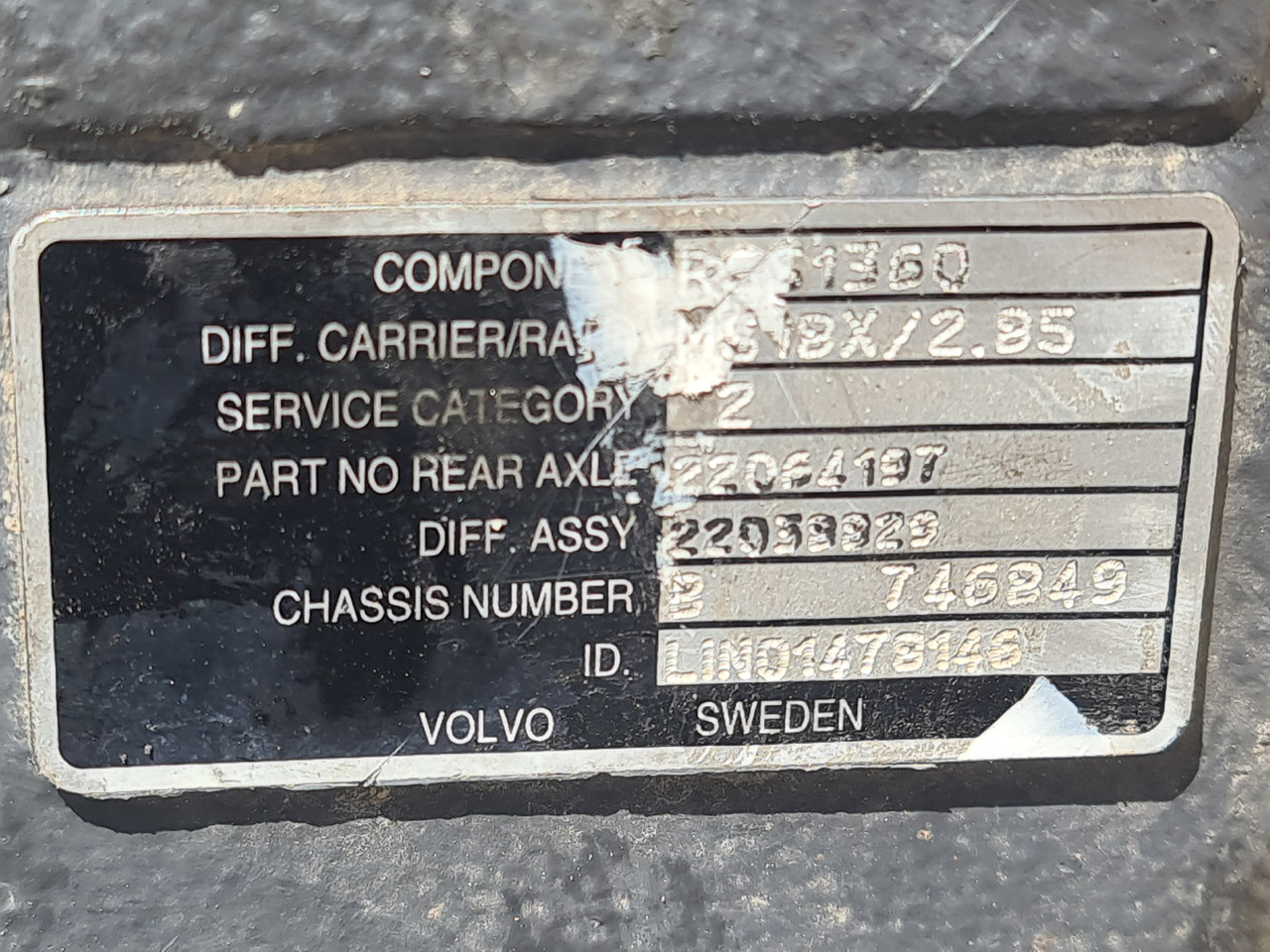 VOLVO DIFFERENTIAL DIFF / MS18X / RSS1360 / RATIO 2.85 37-13 / WORLDWIDE DELIVERY - Aizmugurējā ass: foto 5 VOLVO DIFFERENTIAL DIFF / MS18X / RSS1360 / RATIO 2.85 37-13 / WORLDWIDE DELIVERY - Aizmugurējā ass: foto 5