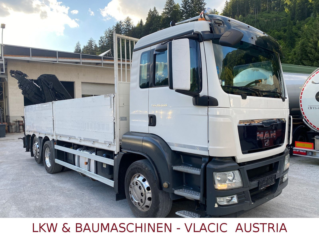 MAN 26.440 mit Kran HIAB 166 5XHydraulikauschub - Bortu kravas automašīna/ Platforma, Kravas auto ar manipulatoru: foto 2 MAN 26.440 mit Kran HIAB 166 5XHydraulikauschub - Bortu kravas automašīna/ Platforma, Kravas auto ar manipulatoru: foto 2