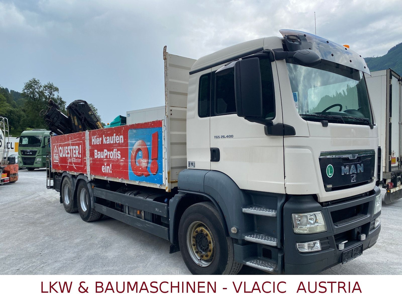 MAN TGS 26.400 6x4 mit Kran HIAB 166 - Bortu kravas automašīna/ Platforma, Kravas auto ar manipulatoru: foto 2 MAN TGS 26.400 6x4 mit Kran HIAB 166 - Bortu kravas automašīna/ Platforma, Kravas auto ar manipulatoru: foto 2