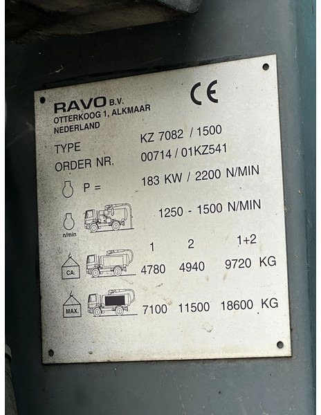 Asenizācijas mašīna DAF CF 75.250 WITH RAVO KZ7082/150 VACUUM / CHANNEL CLEANER: foto 8