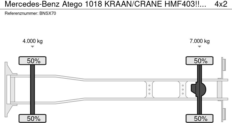 Kravas auto ar manipulatoru Mercedes-Benz Atego 1018 KRAAN/CRANE HMF403!!129tkm: foto 16