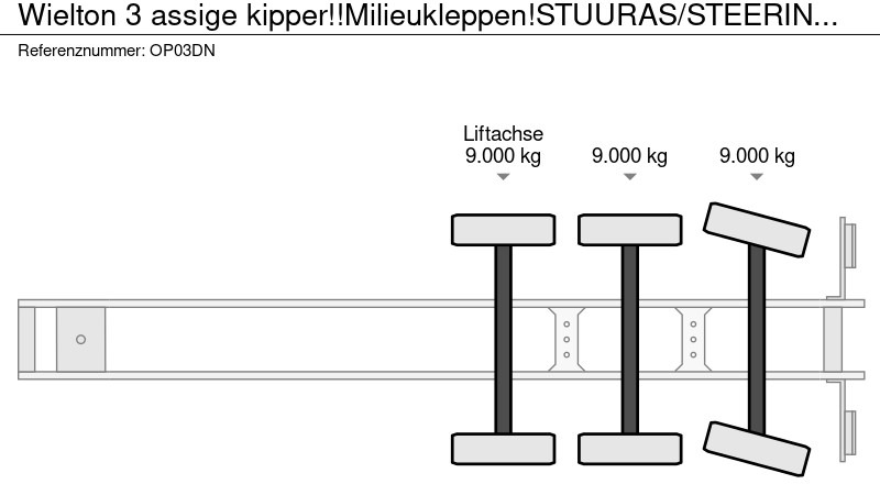 Puspiekabe pašizgāzējs Wielton 3 assige kipper!!Milieukleppen!STUURAS/STEERINAXLE!!: foto 16