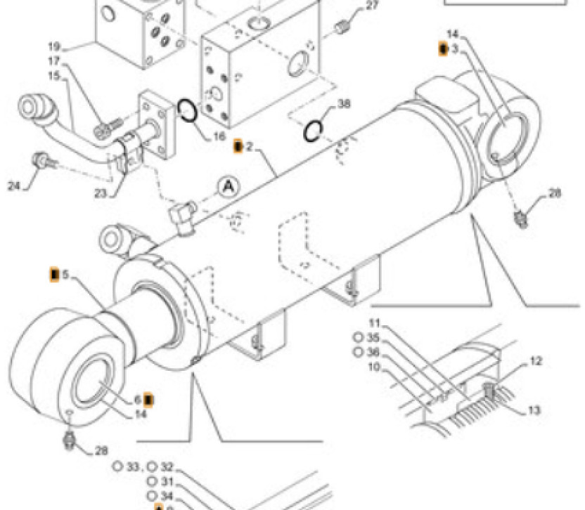 Case 47895787 - KMV18520 - Hidrauliskais cilindrs - Celtniecības tehnika: foto 1 Case 47895787 - KMV18520 - Hidrauliskais cilindrs - Celtniecības tehnika: foto 1