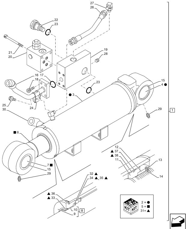 Case KMV25510 - Hidrauliskais cilindrs - Celtniecības tehnika: foto 2 Case KMV25510 - Hidrauliskais cilindrs - Celtniecības tehnika: foto 2