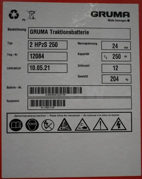 GRUMA 24 Volt 2 PzS 250 Ah - Akumulators: foto 5 GRUMA 24 Volt 2 PzS 250 Ah - Akumulators: foto 5