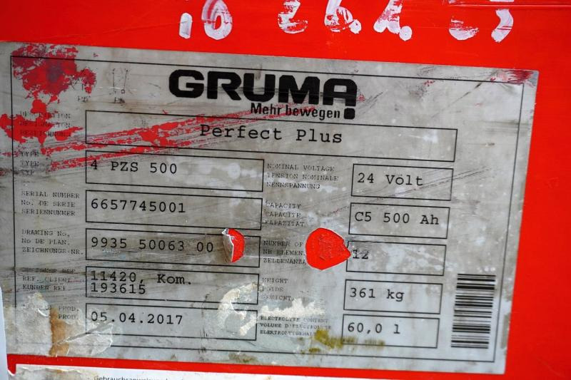 GRUMA 24 Volt 4 PzS 500 Ah - Akumulators - Iekraušanas tehnika: foto 5 GRUMA 24 Volt 4 PzS 500 Ah - Akumulators - Iekraušanas tehnika: foto 5