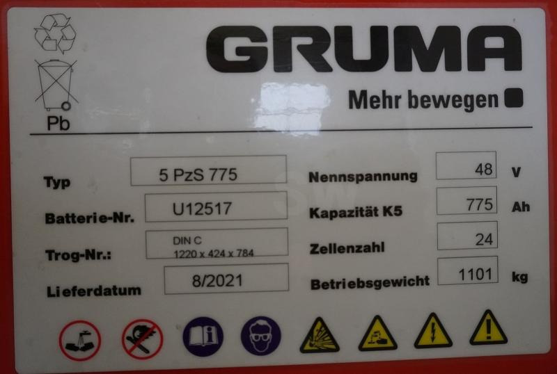 GRUMA 48 Volt 5 PzS 775 Ah - Akumulators: foto 5 GRUMA 48 Volt 5 PzS 775 Ah - Akumulators: foto 5